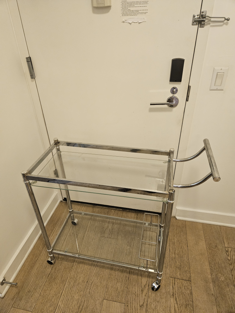 Glass Top Serving Cart bar cart