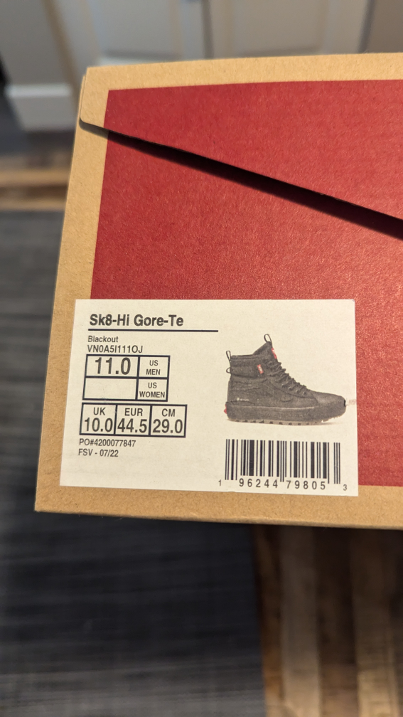 Vans SK8-Hi Gore-tex boots mens size 11 - photo 5