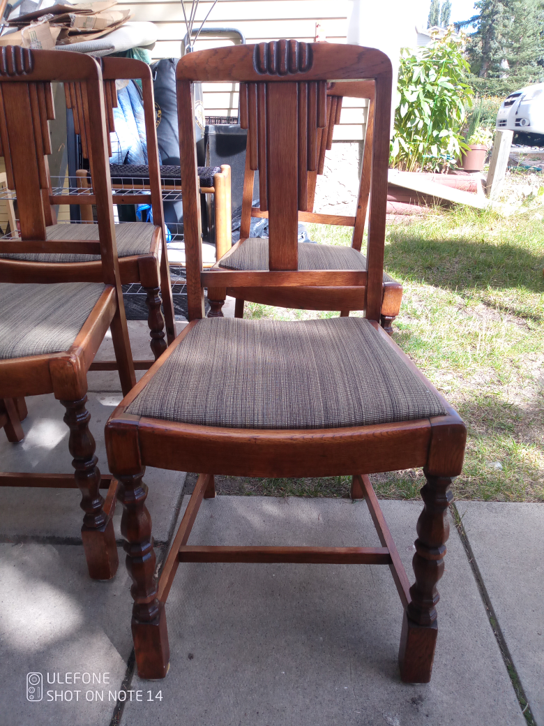 Set of Four Vintage  Oak Dining Chairs 1930s - photo 2