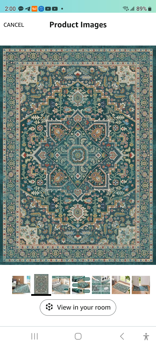 Brand new Washable Area Rug Dark Green 5 x 3 feet. - photo 2