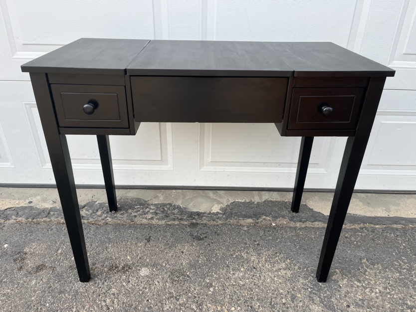 Black Makeup Vanity With 2 Drawers