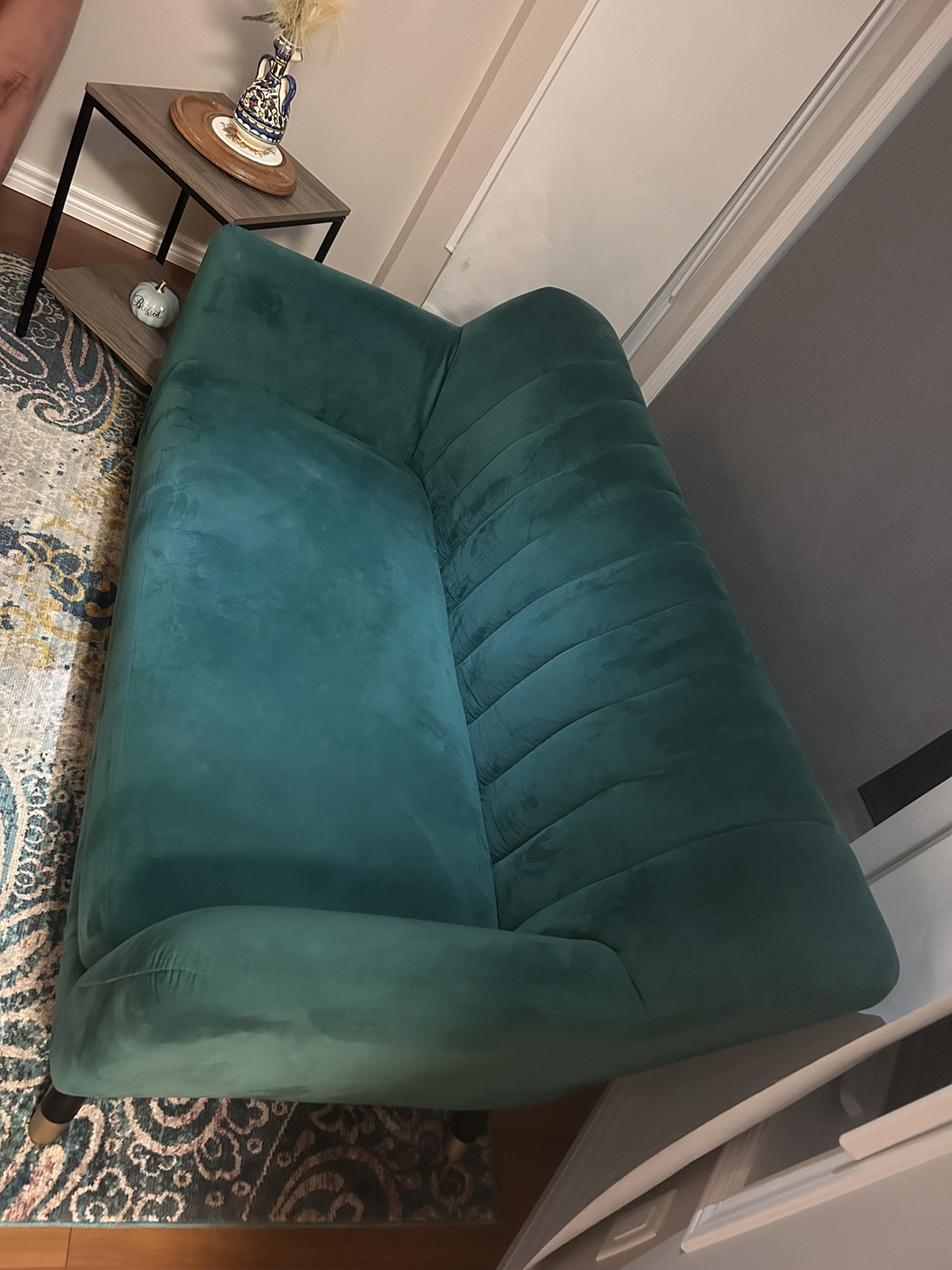 Teal Velvet Sofa - photo 3