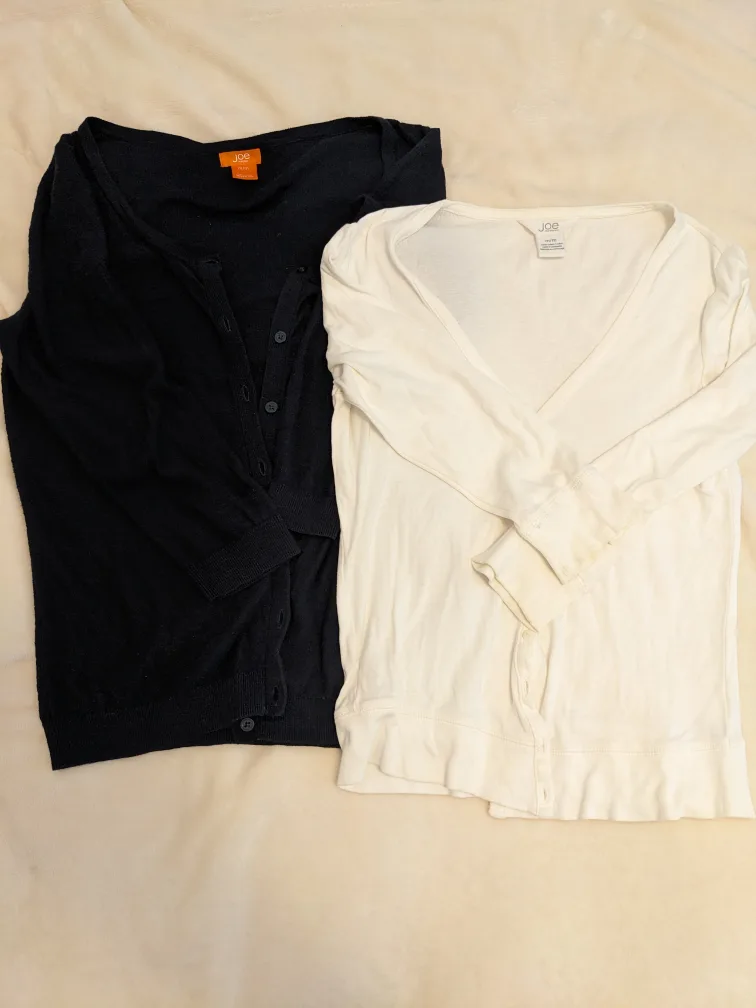 black and white button up cardigans thumbnail