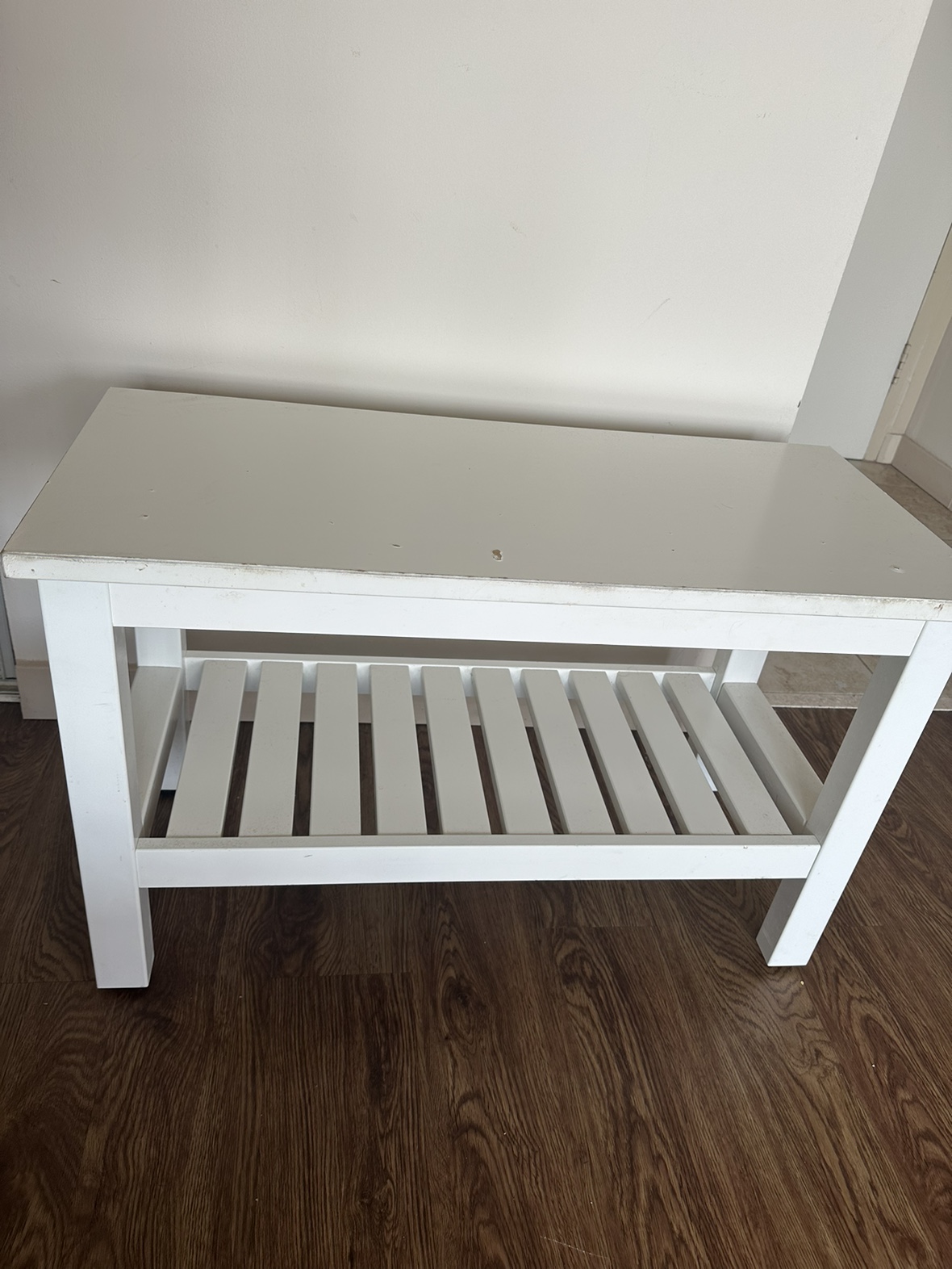 White wooden coffee table