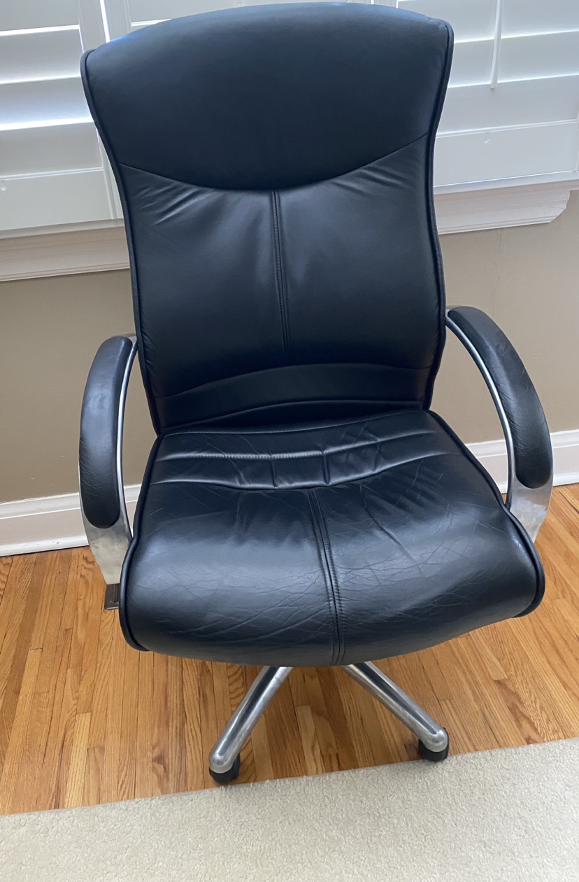 Black Leather Office Chair - photo 2
