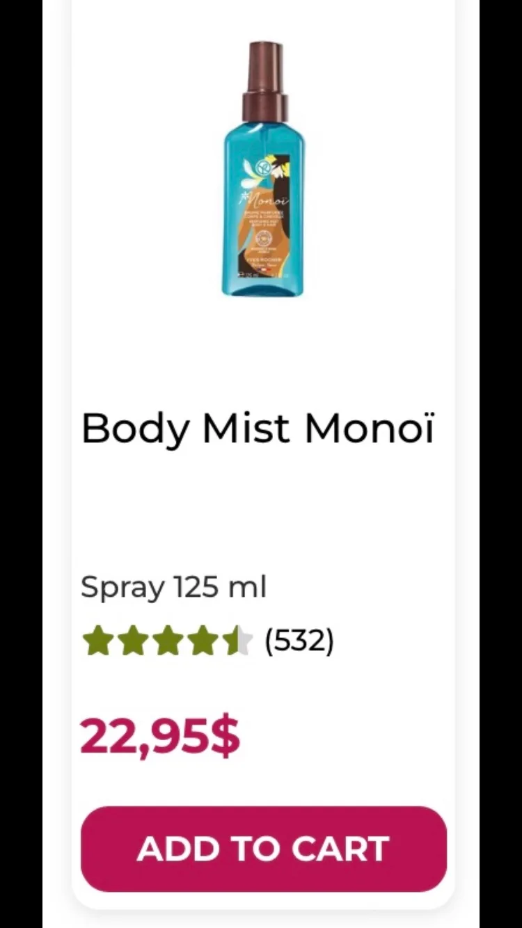 Yves Rocher Monoï Body Mist 🥥🌴🌸 🌺🏝️ 🏖️ image indicator(4)