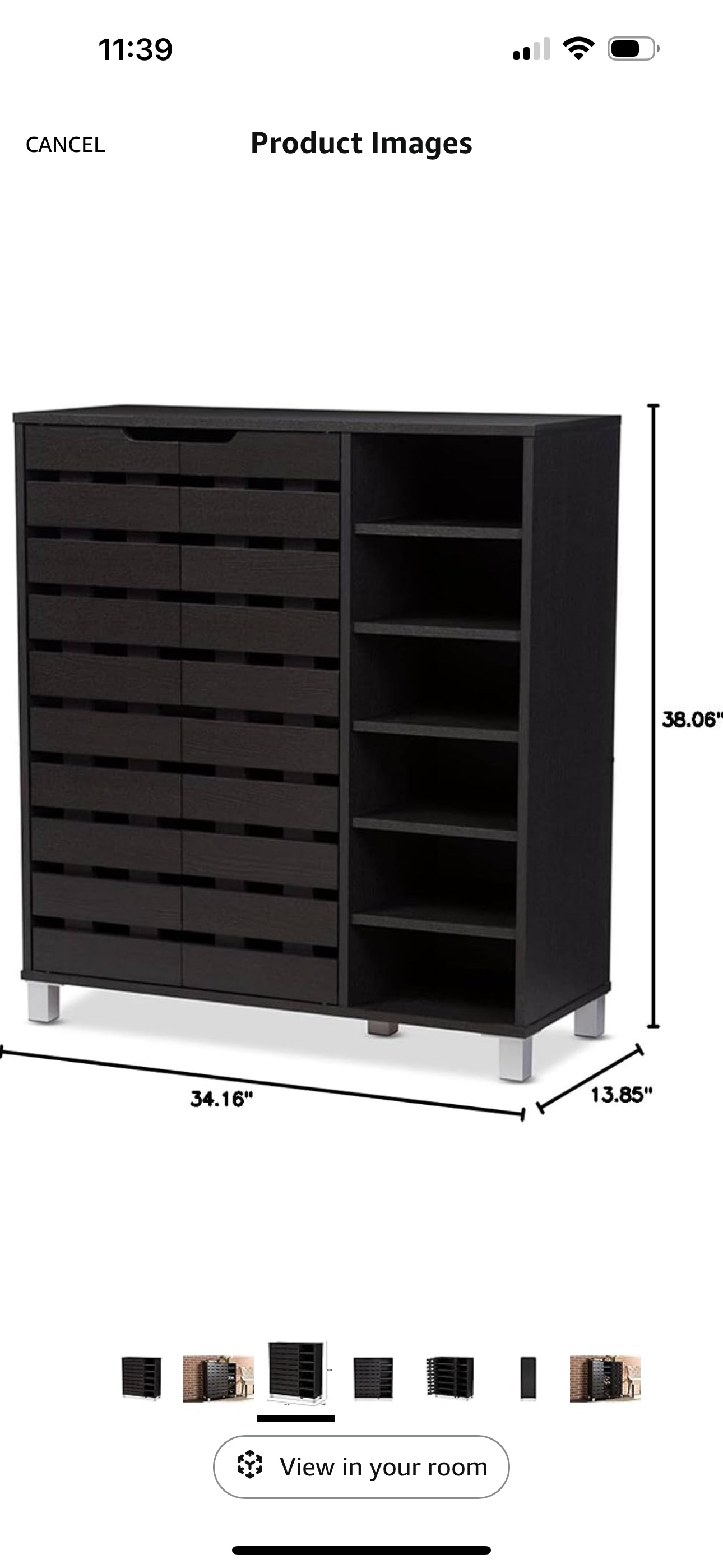 2- Door Shoe Cabinet w/ open shelves - photo 5