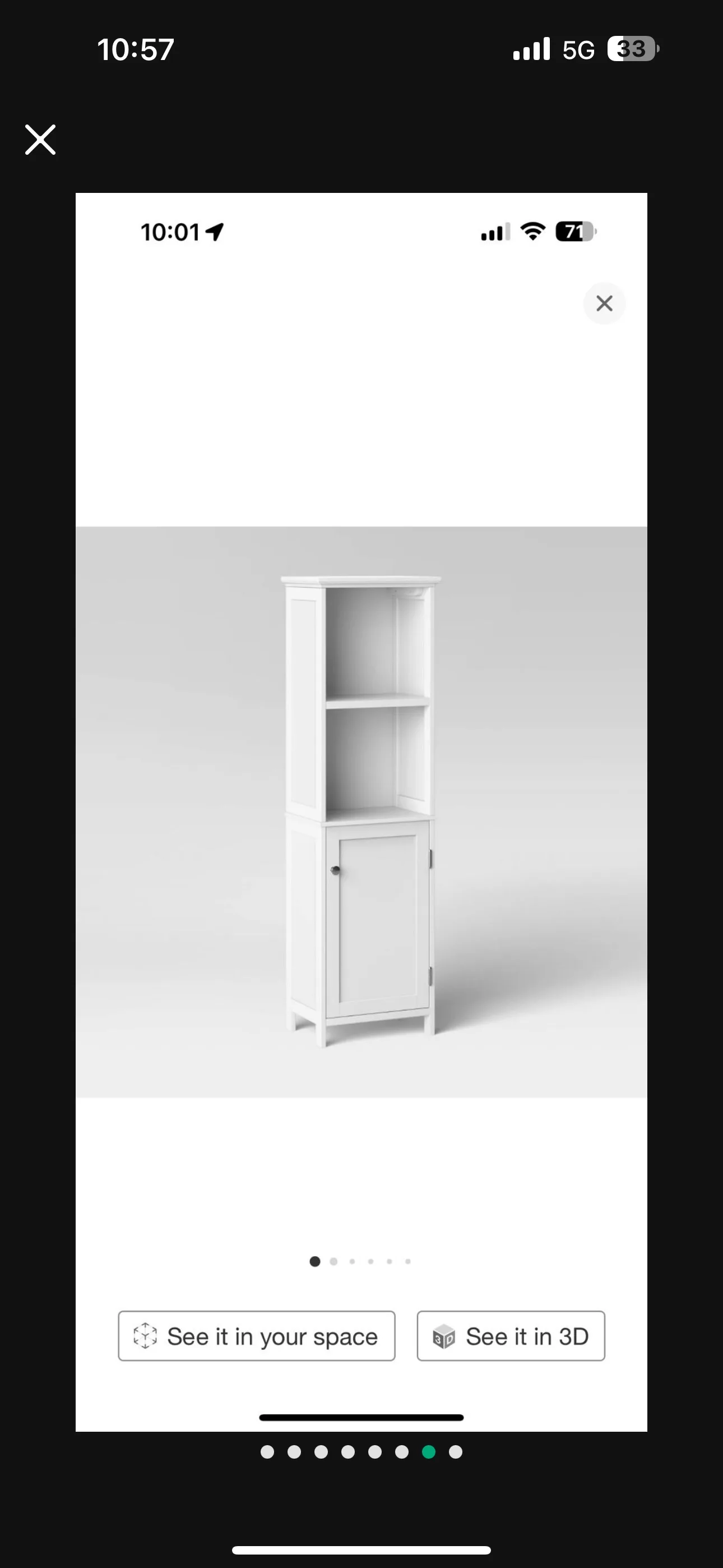 White Wood Linen Tower Cabinet Shelf image indicator(7)