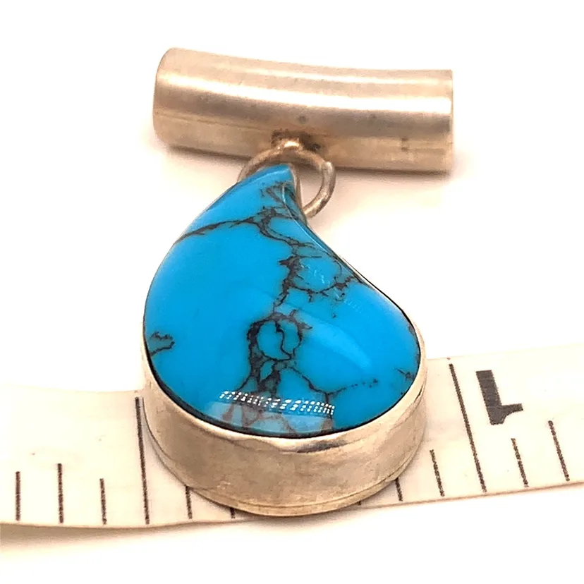 Sterling Silver Navajo Turquoise Pendant image indicator(5)
