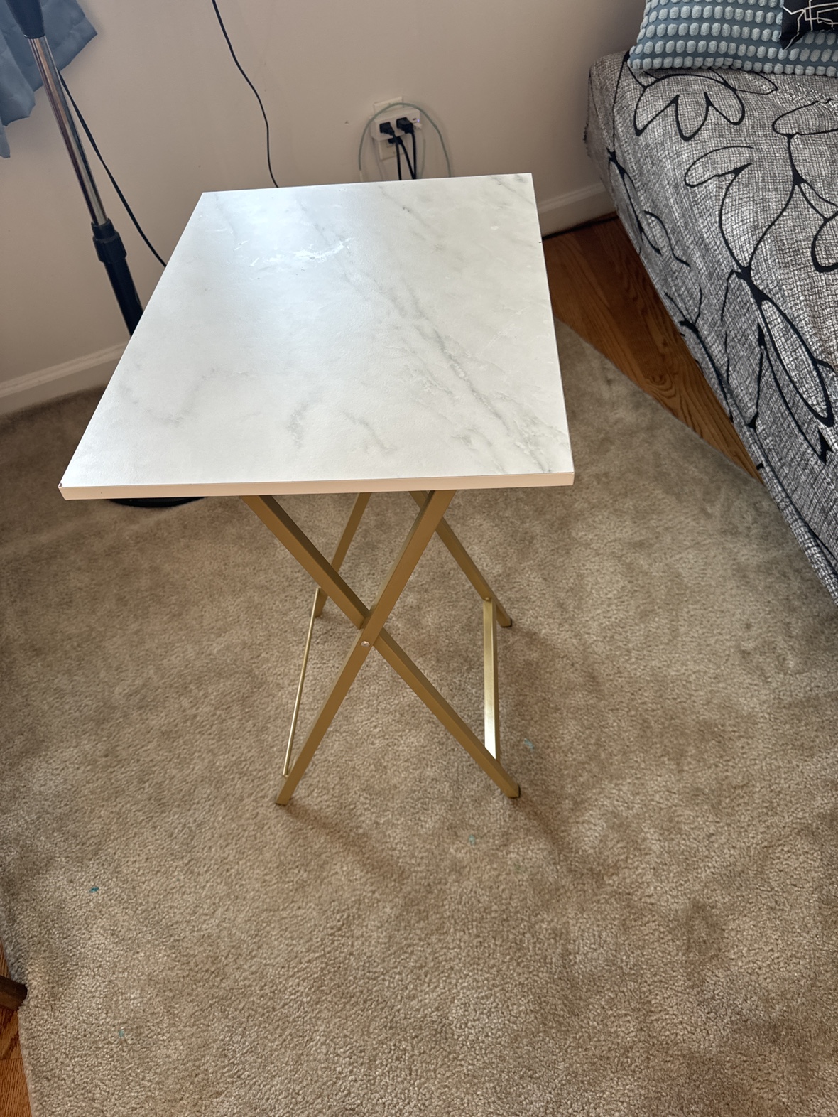 Gold Folding Table with Marble Top 🥕