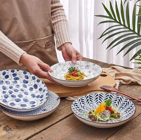 Set of 6 Blue and White Ceramic Bowls - photo 3
