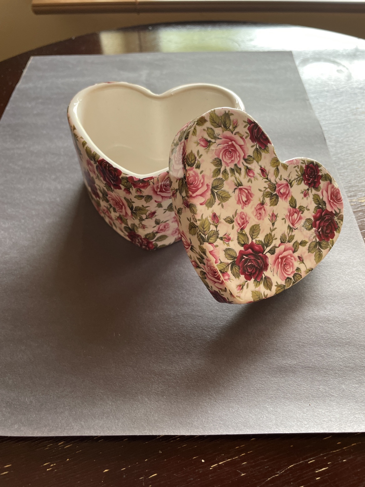 Floral Heart Shaped Trinket Box - photo 4