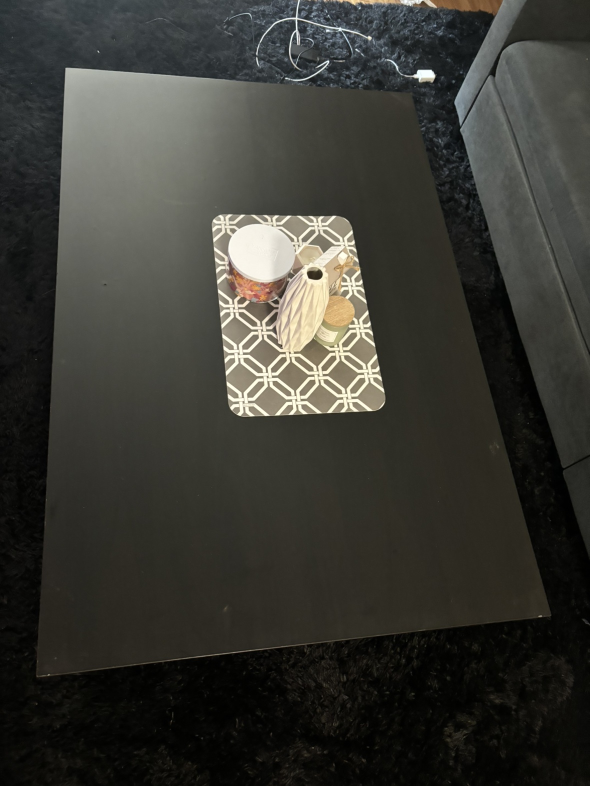 Black Coffee Table with Shelf | Center table - photo 4