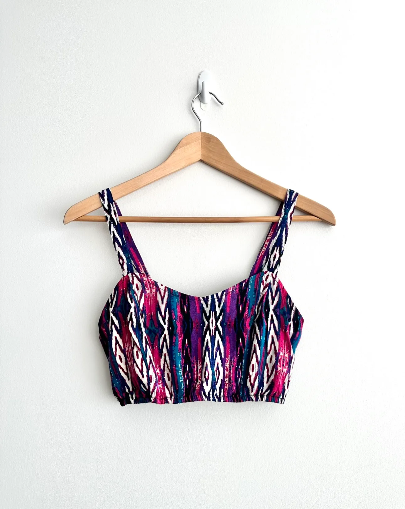 Colorful Crop Top in Black Pink White and Purple thumbnail