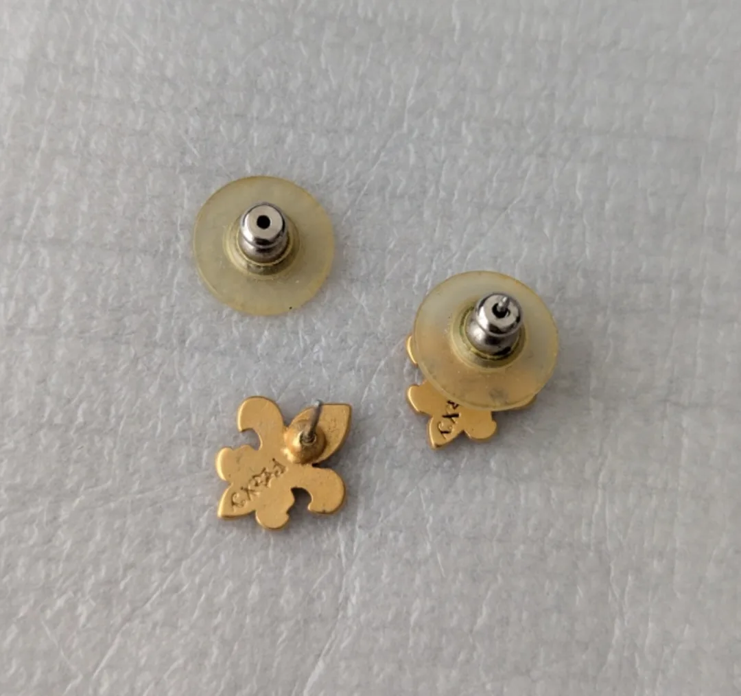 Foxy Originals gold fleur-de-lis stud earrings image indicator(2)