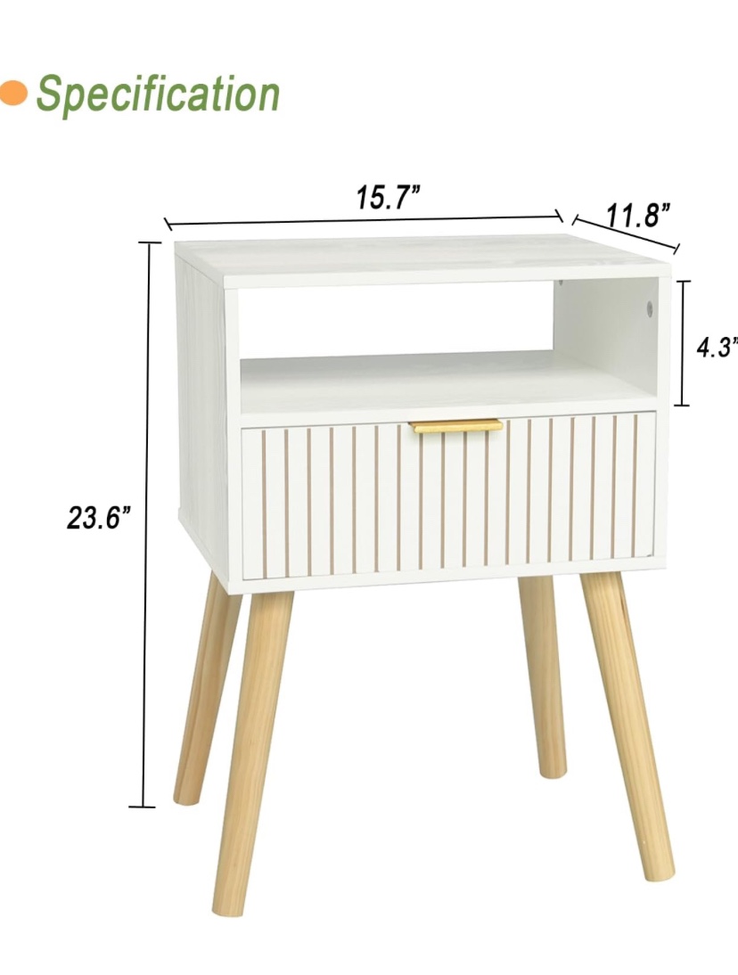 Nightstand with Drawer and Shelf - New (assembly required) - photo 3