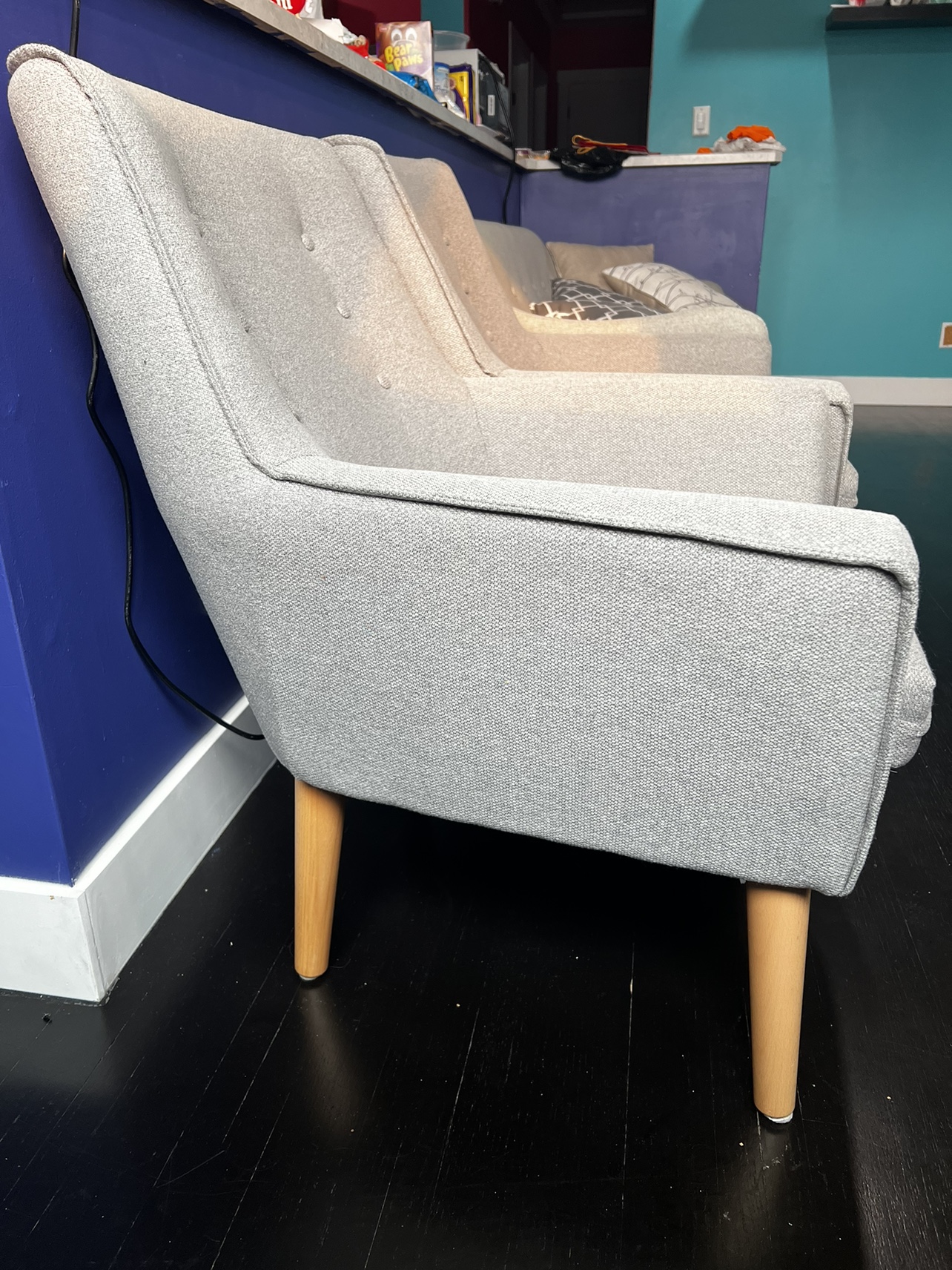 grey accent chair