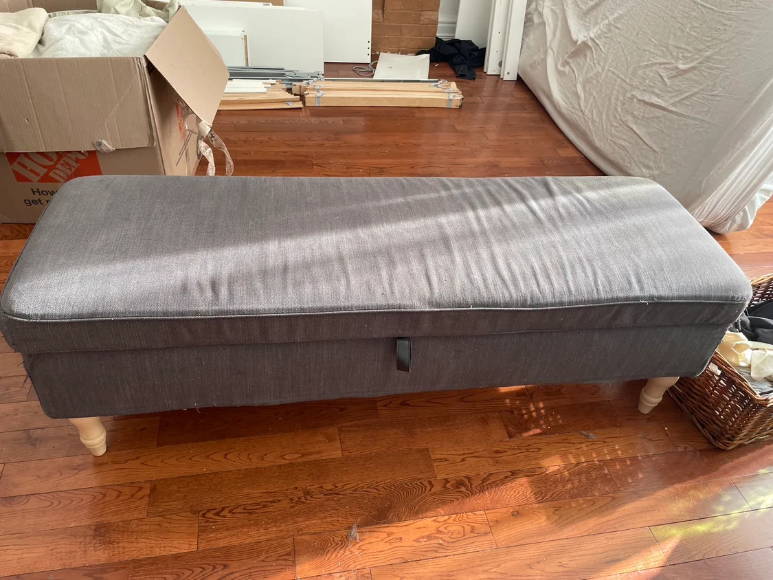 Grey Storage Bench thumbnail