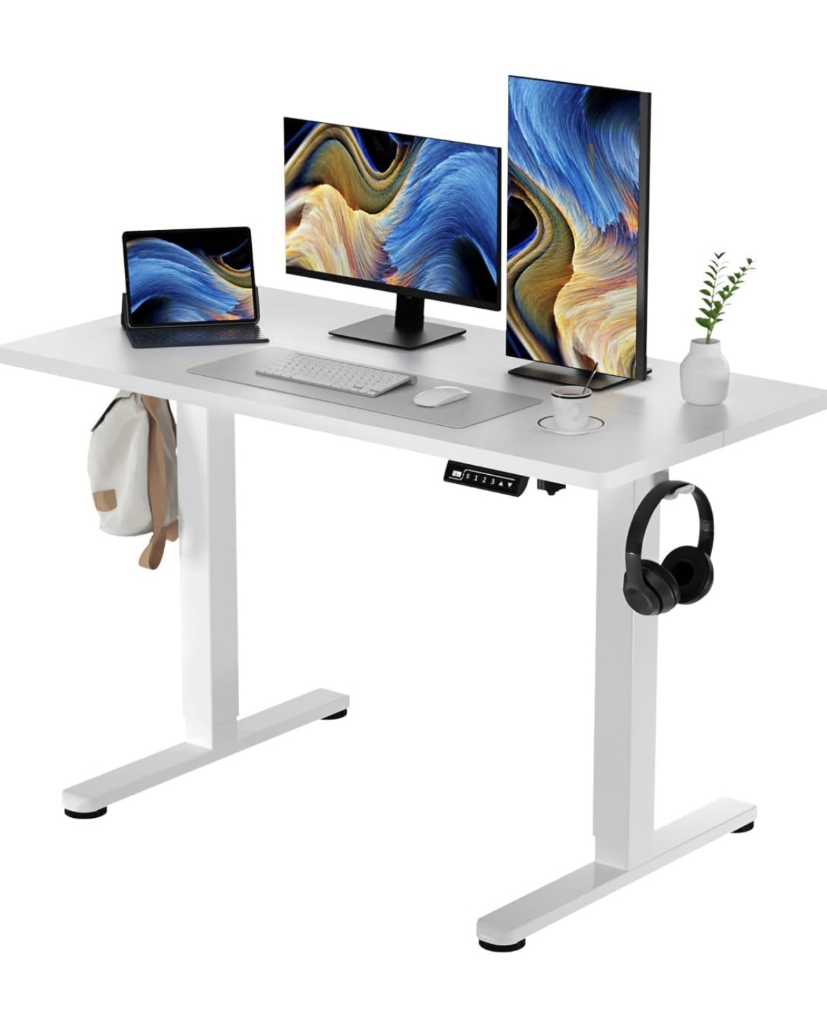 White Electric Standing Desk