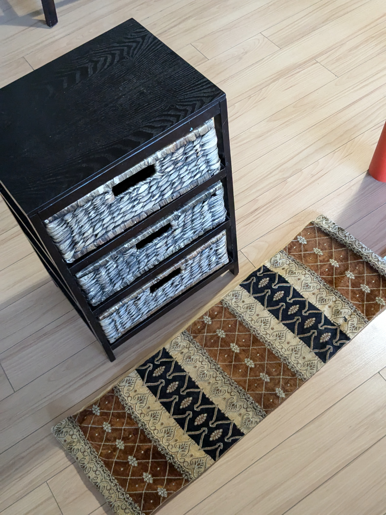 Three-Tiered Storage Unit with Wicker Baskets - photo 3
