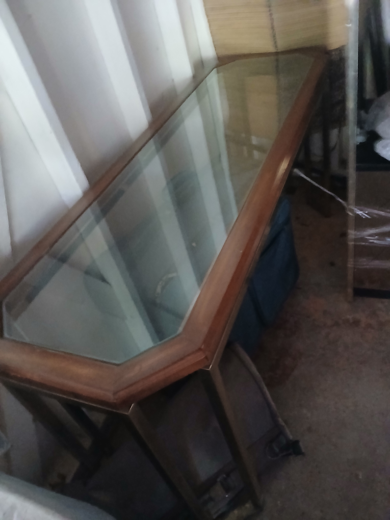 Glass Top Console Table