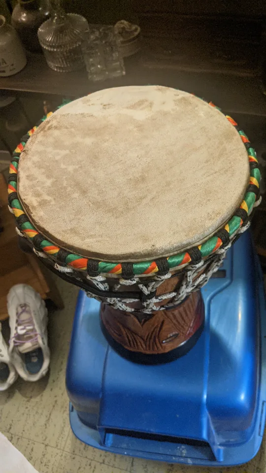 Reduced- Hand Carved Wooden Djembe Drum image indicator(3)