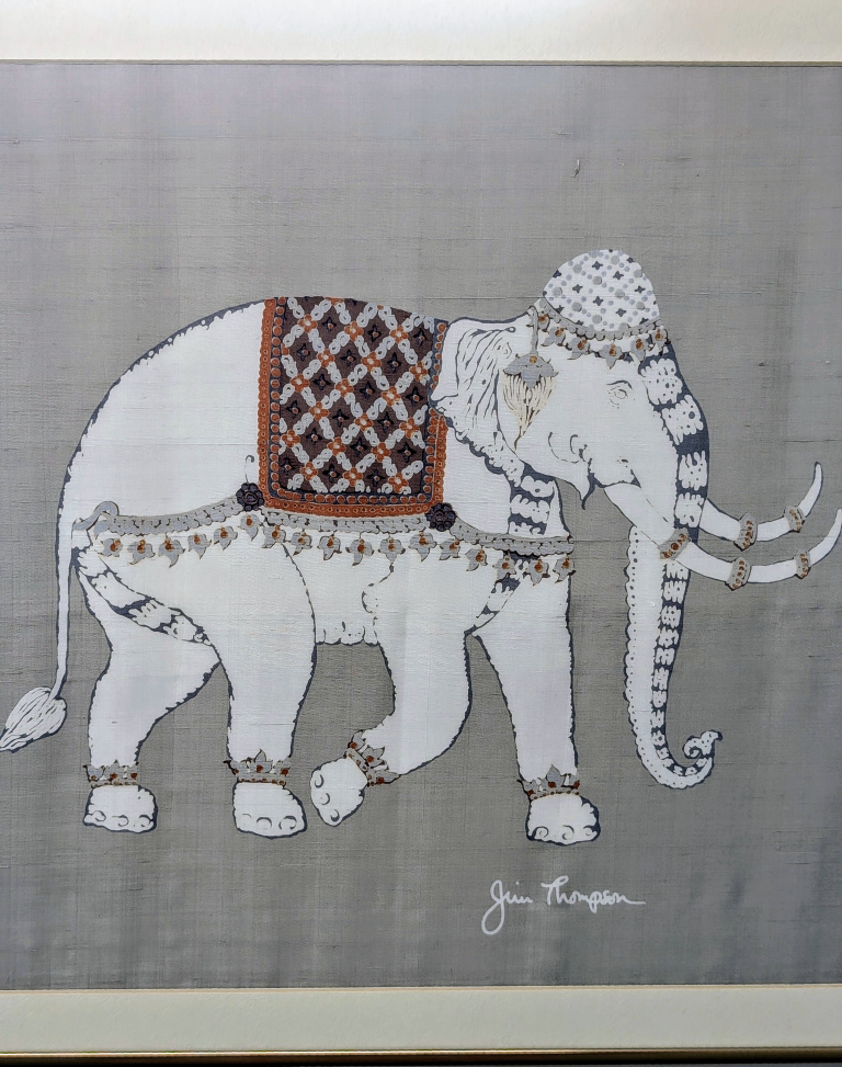 Vintage Batik Silk Elephant Print from Jim Thompson - photo 2