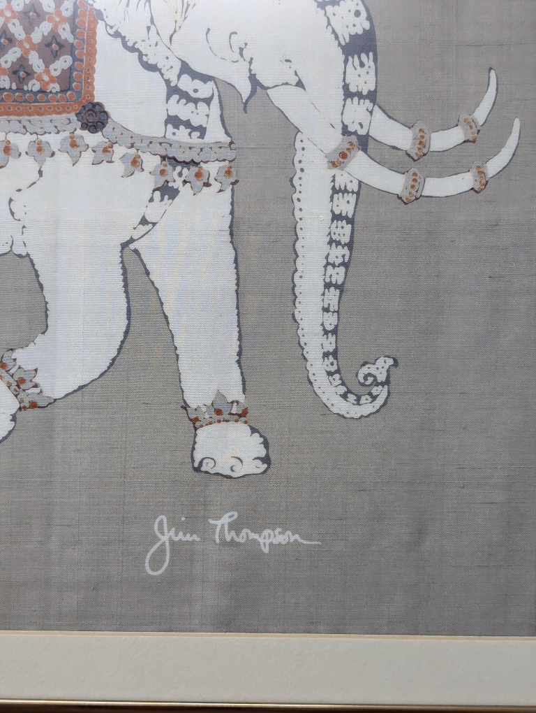 Vintage Batik Silk Elephant Print from Jim Thompson - photo 3
