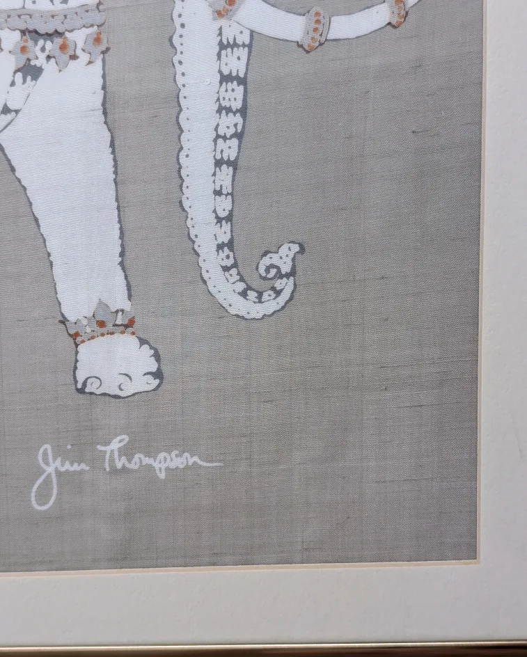 Vintage Batik Silk Elephant Print from Jim Thompson image indicator(5)