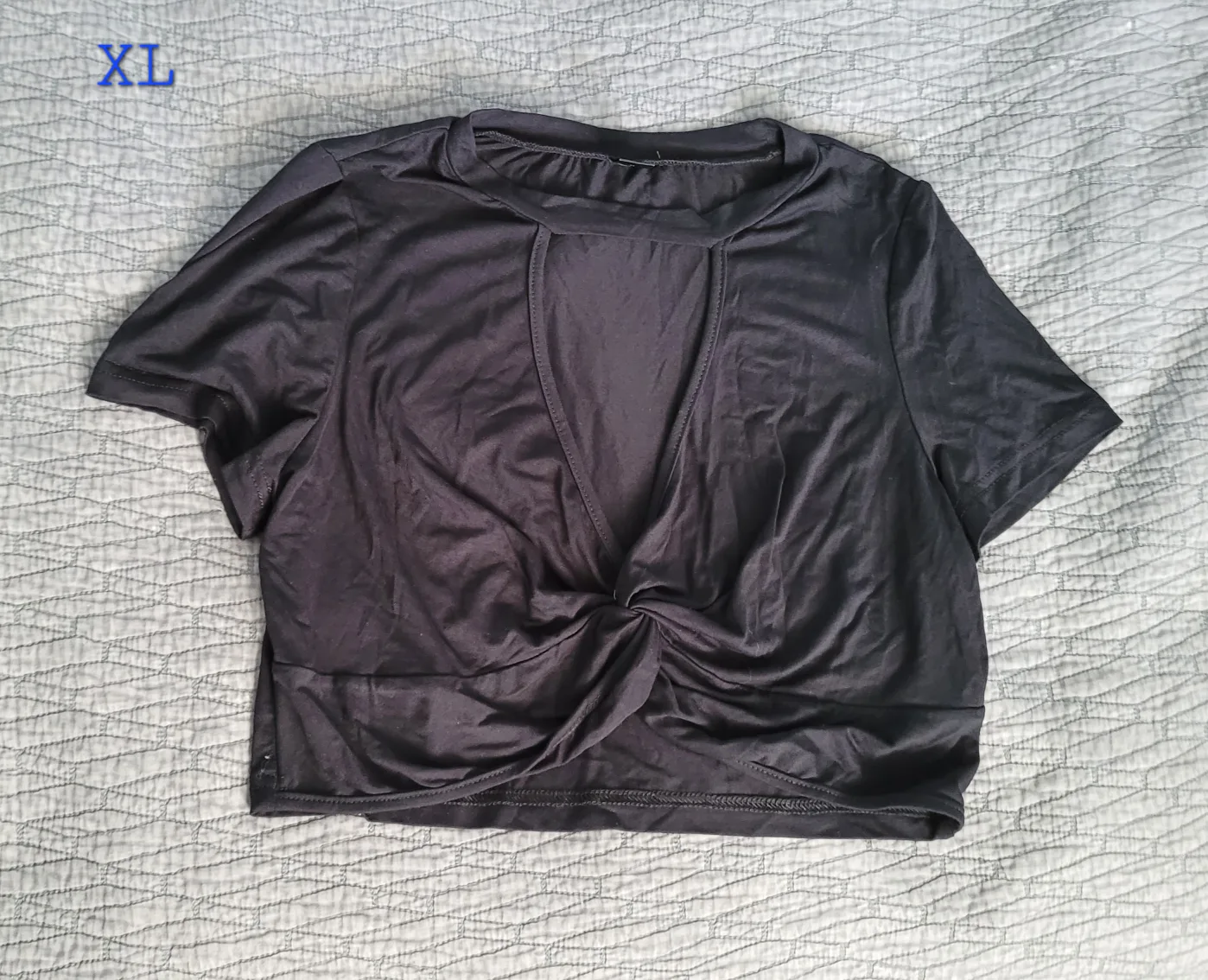 Black Twist Front Choker Style Crop Top size xl womens thumbnail