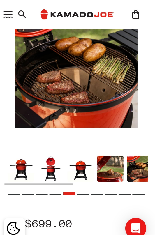 Kamado kettle Joe  charcoal bbq grill (red).