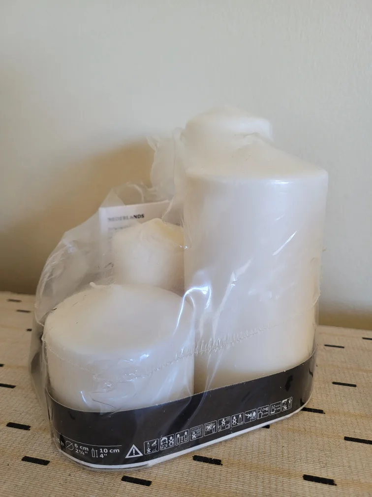 IKEA Unscented candle set of 4 🥕 image indicator(3)