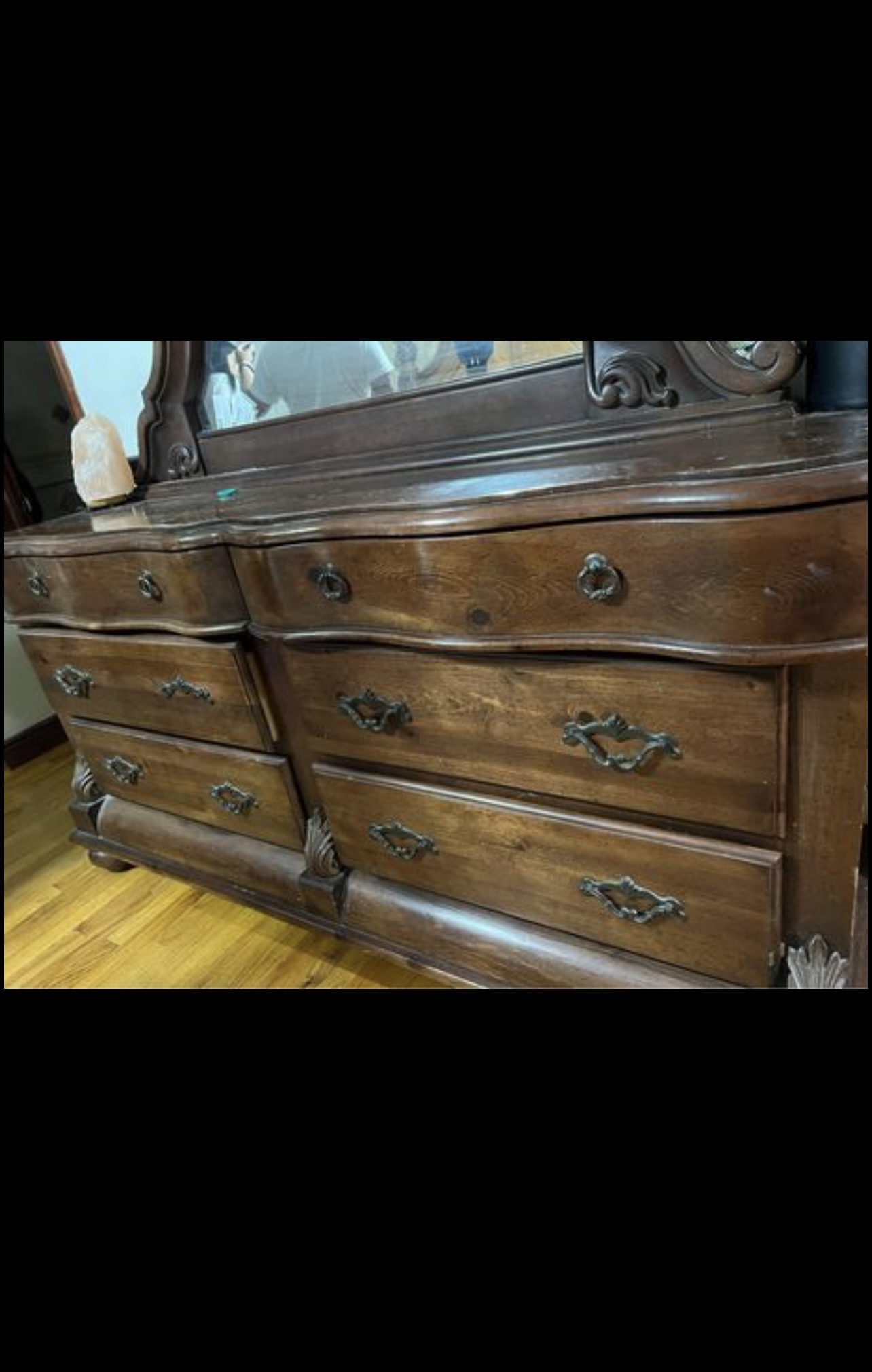 Antique Wooden Dresser with Mirror - photo 2