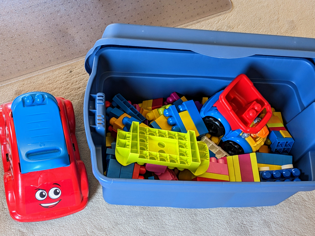Large Bin of Mega Building Blocks