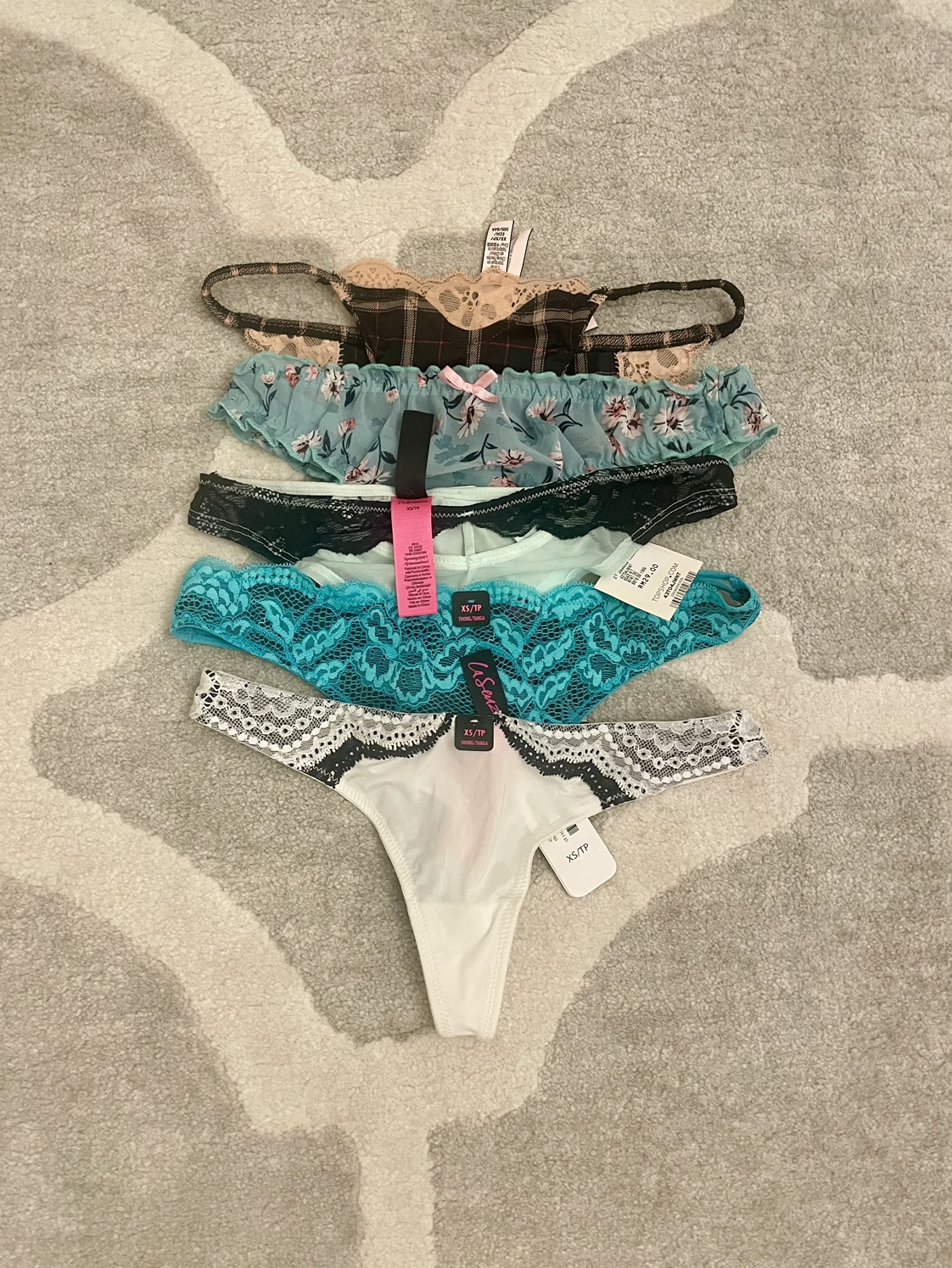 BNWT 5 Pack Thong Underwear La SENZA, TOPSHOP, VICTORIA SECRET