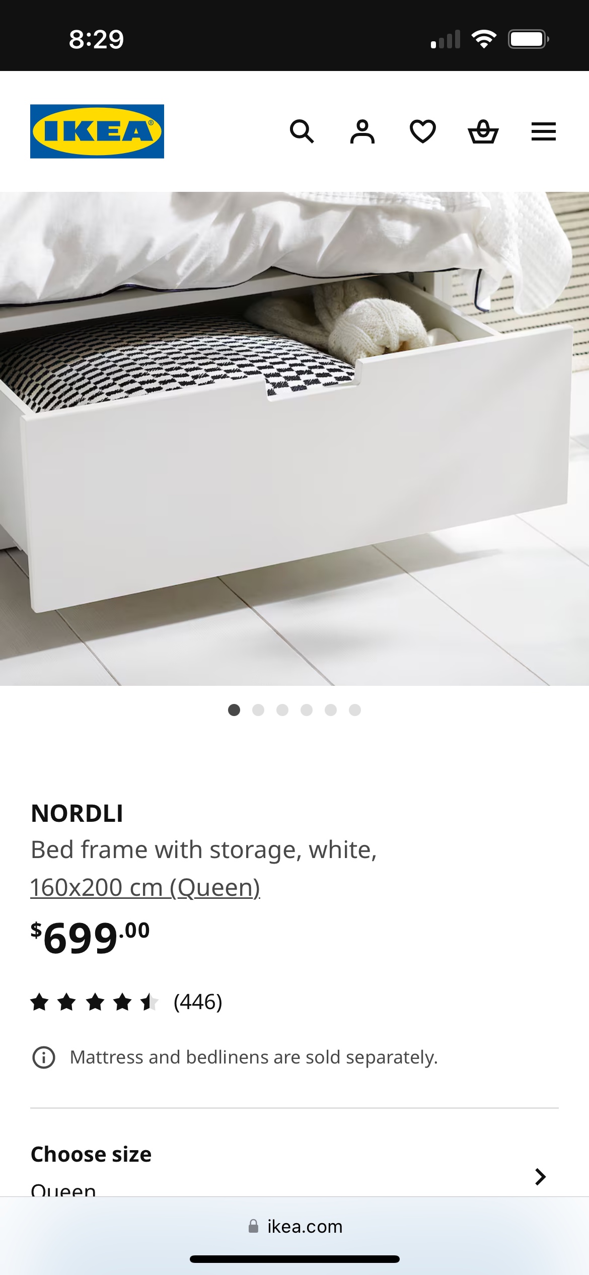 IKEA NORDLI Queen Bed Frame with Storage - photo 4