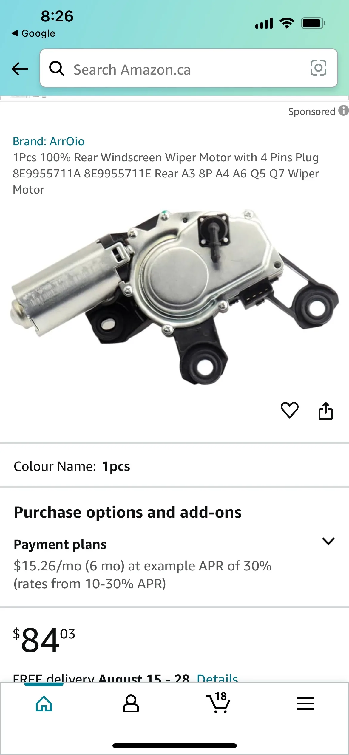 Rear Window Wiper Motor - bought for 2003 Audi A3 image indicator(10)