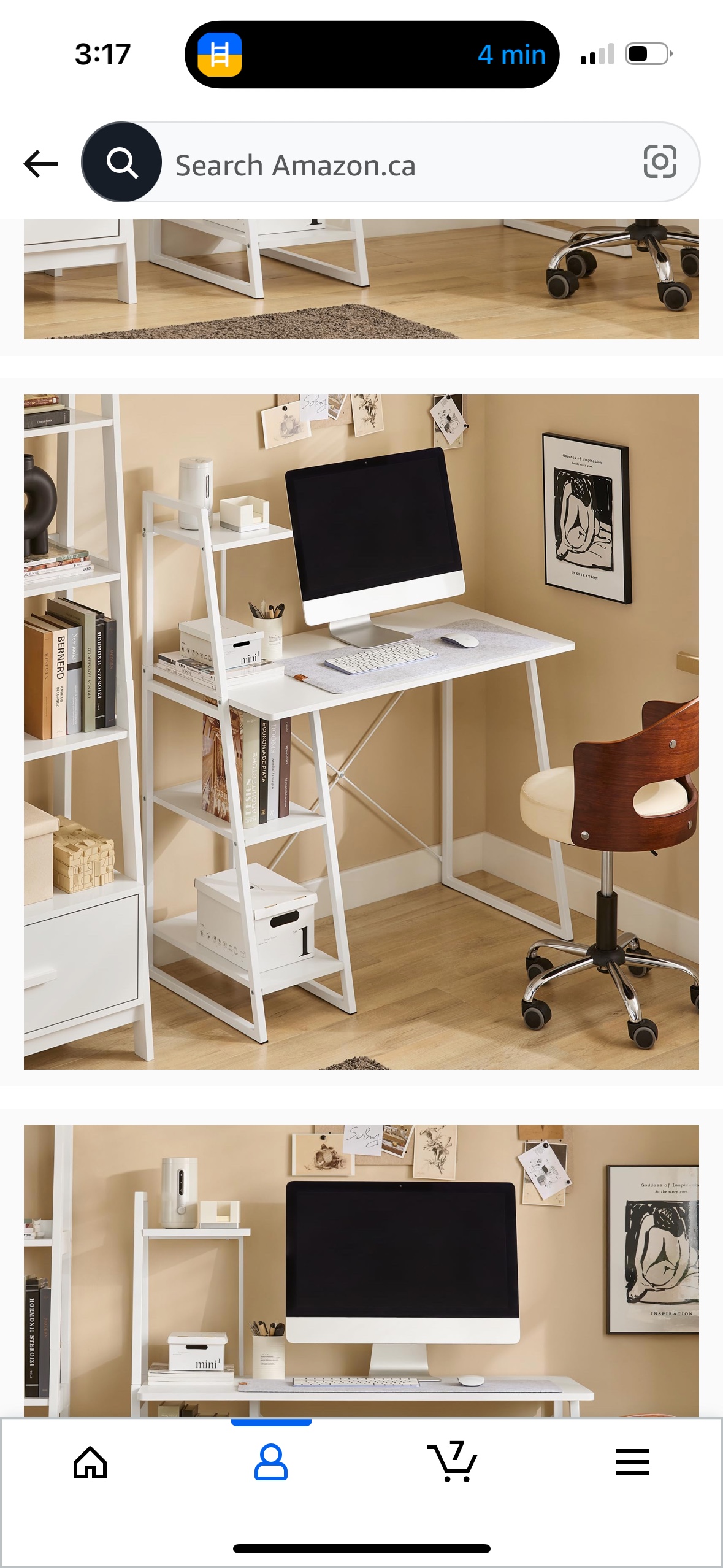 White Desk with Shelf - photo 2
