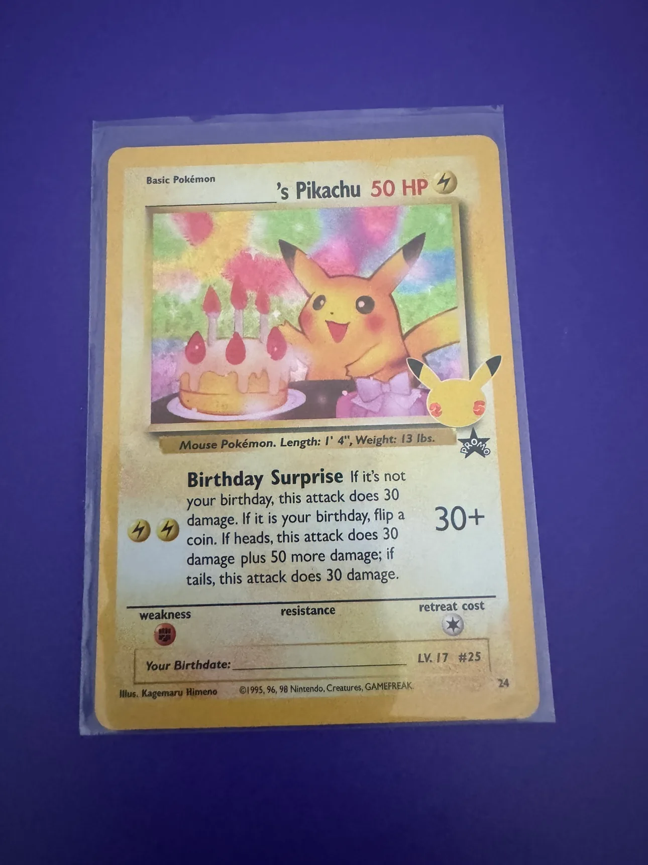 Birthday  Pikachu Promo Card thumbnail