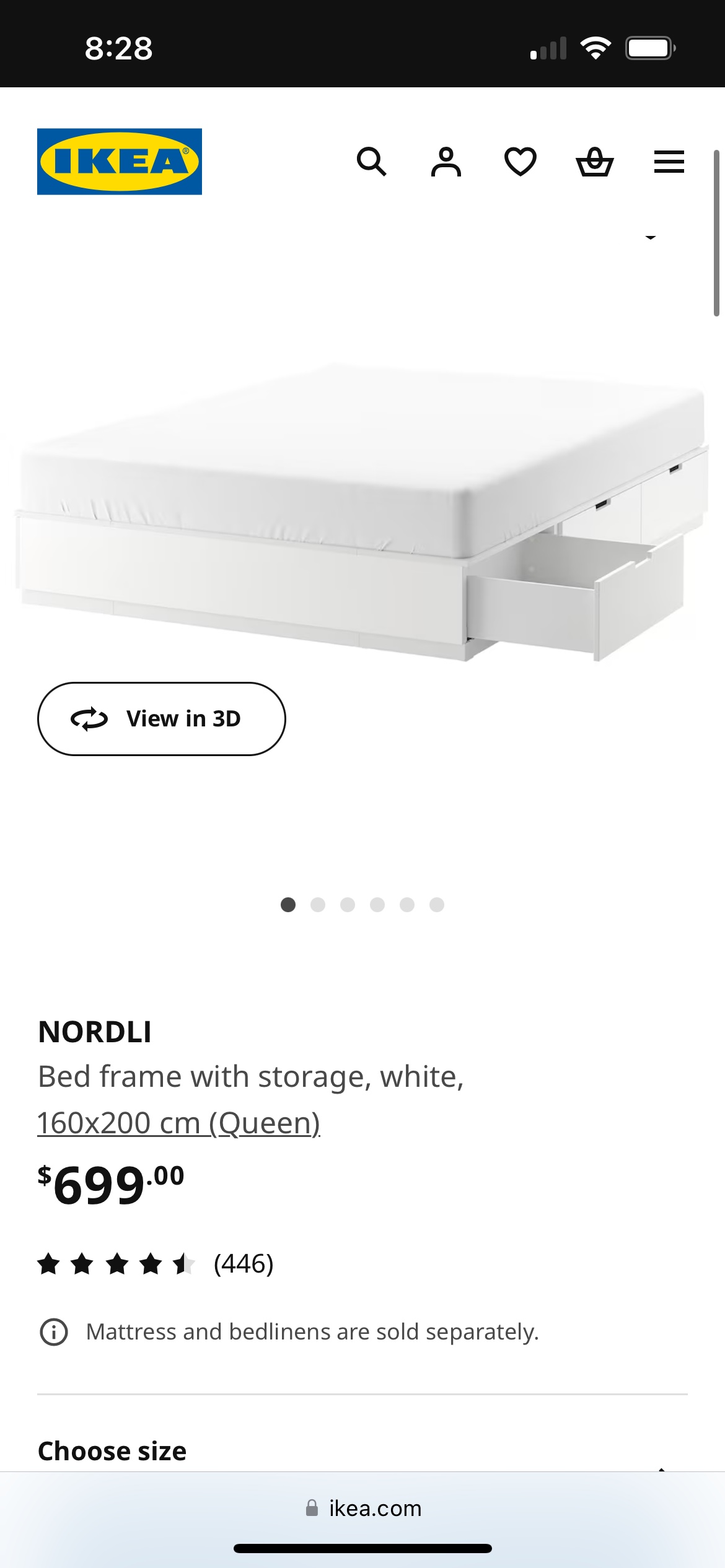 IKEA NORDLI Queen Bed Frame with Storage - photo 2