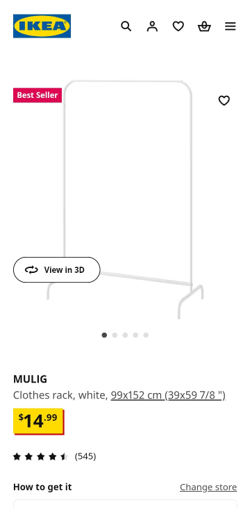 IKEA  MULIG clothes rack