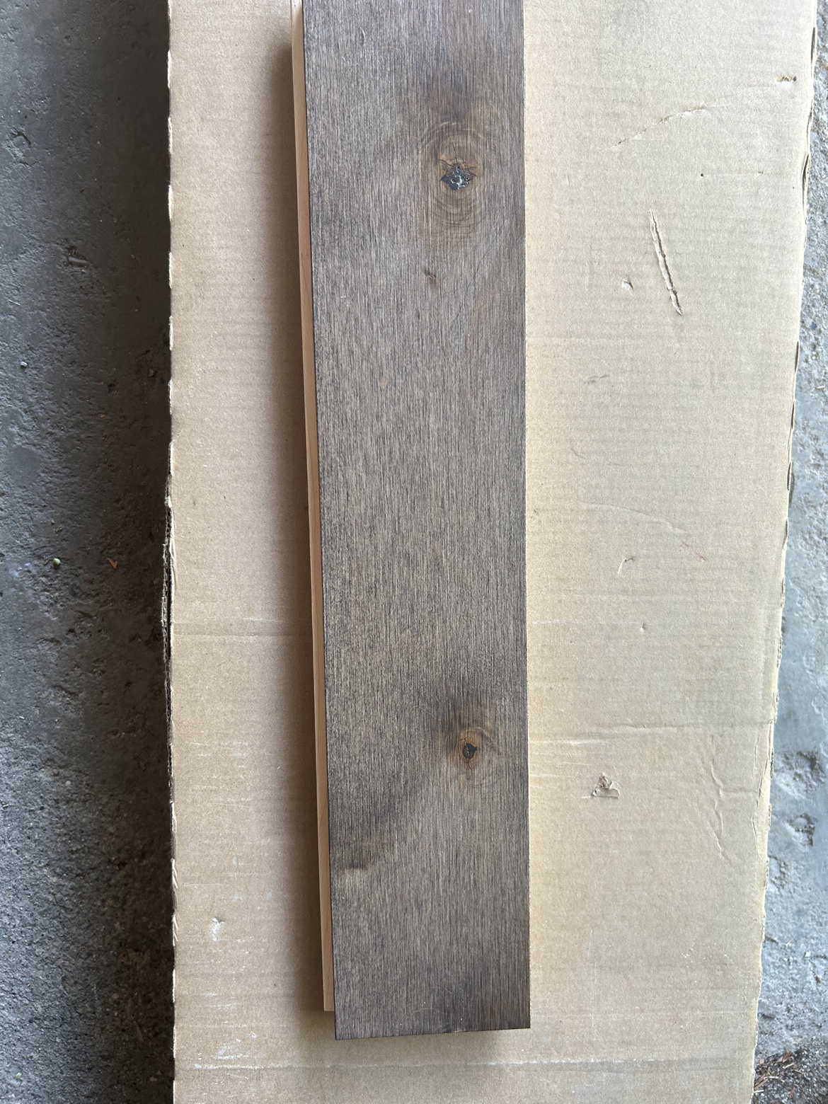 Hard maple hardwood. Java pearl finish. Made in Canada
