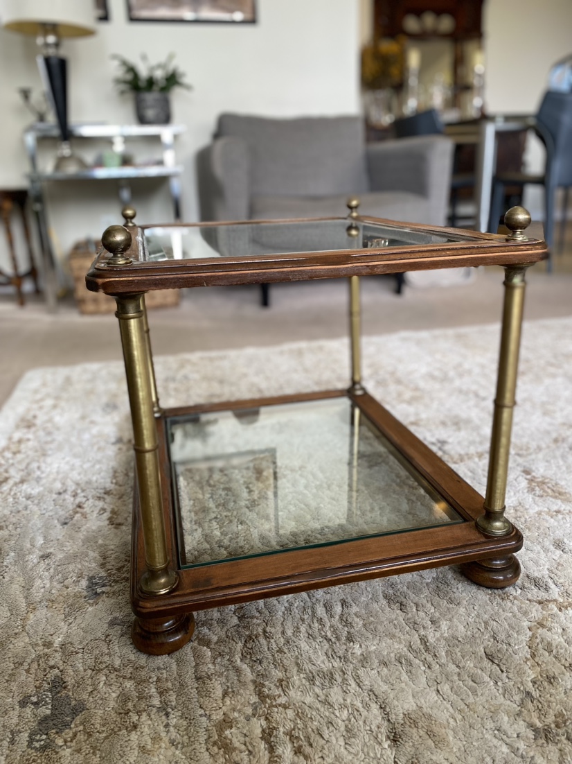 Beautiful combination of brass, wood,glass Table - photo 5