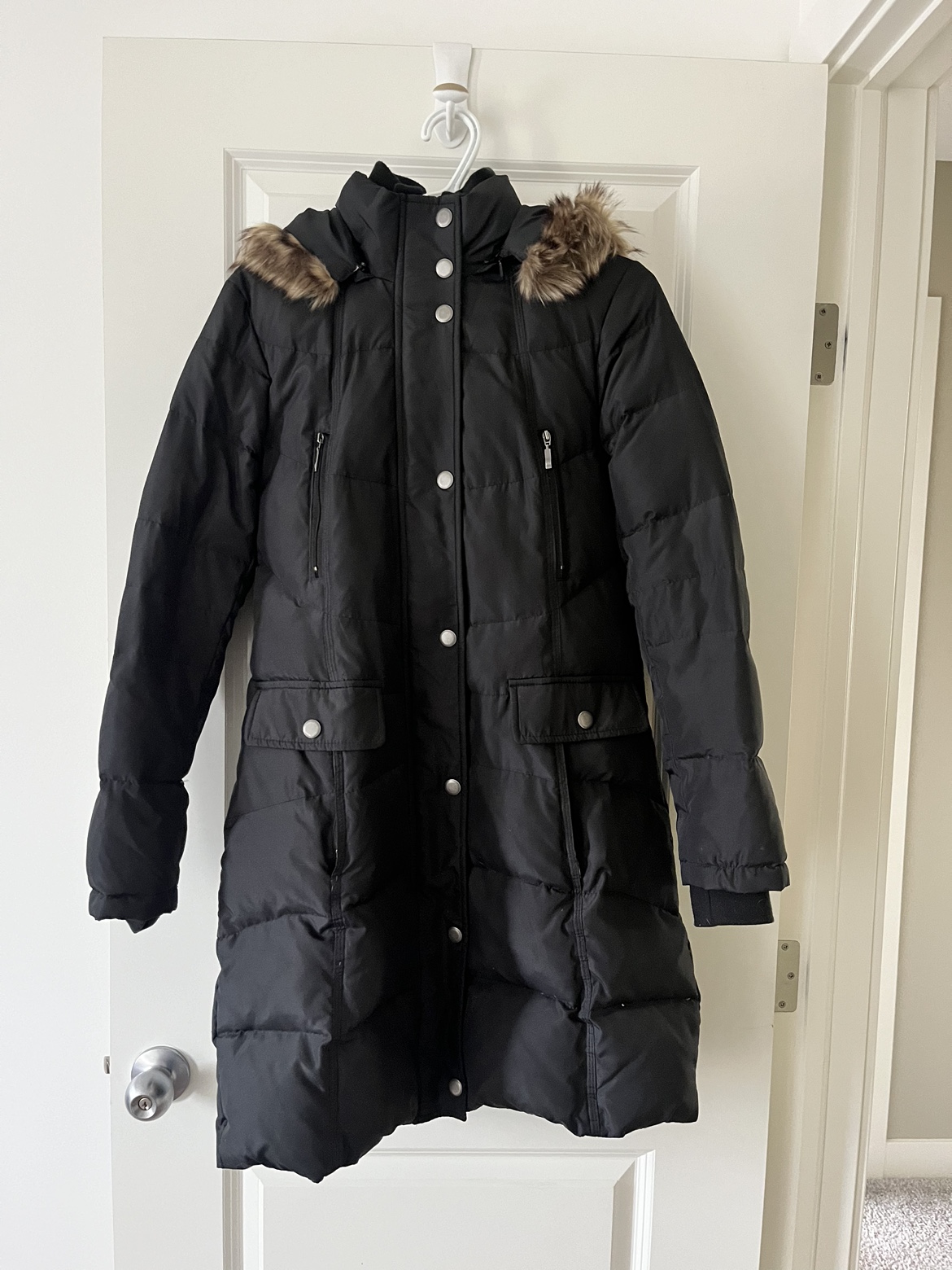 Black Puffer Jacket with Fur Hood - photo 2
