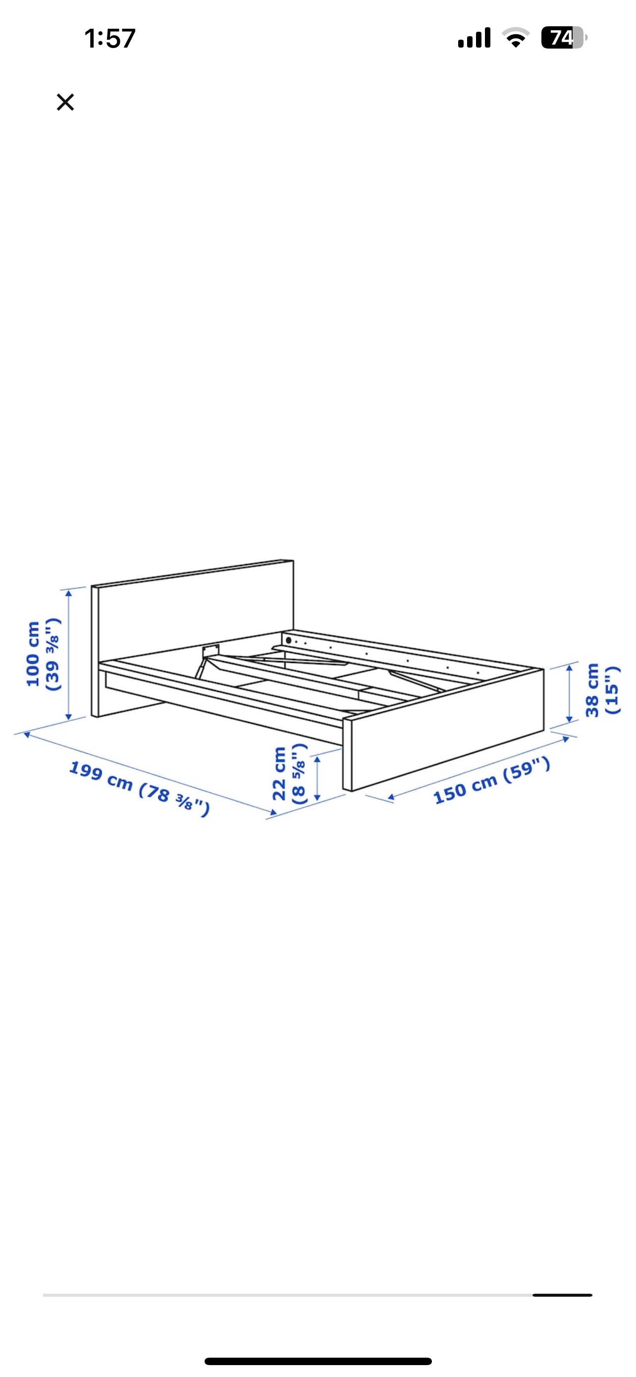 Black Queen Bed Frame - photo 2