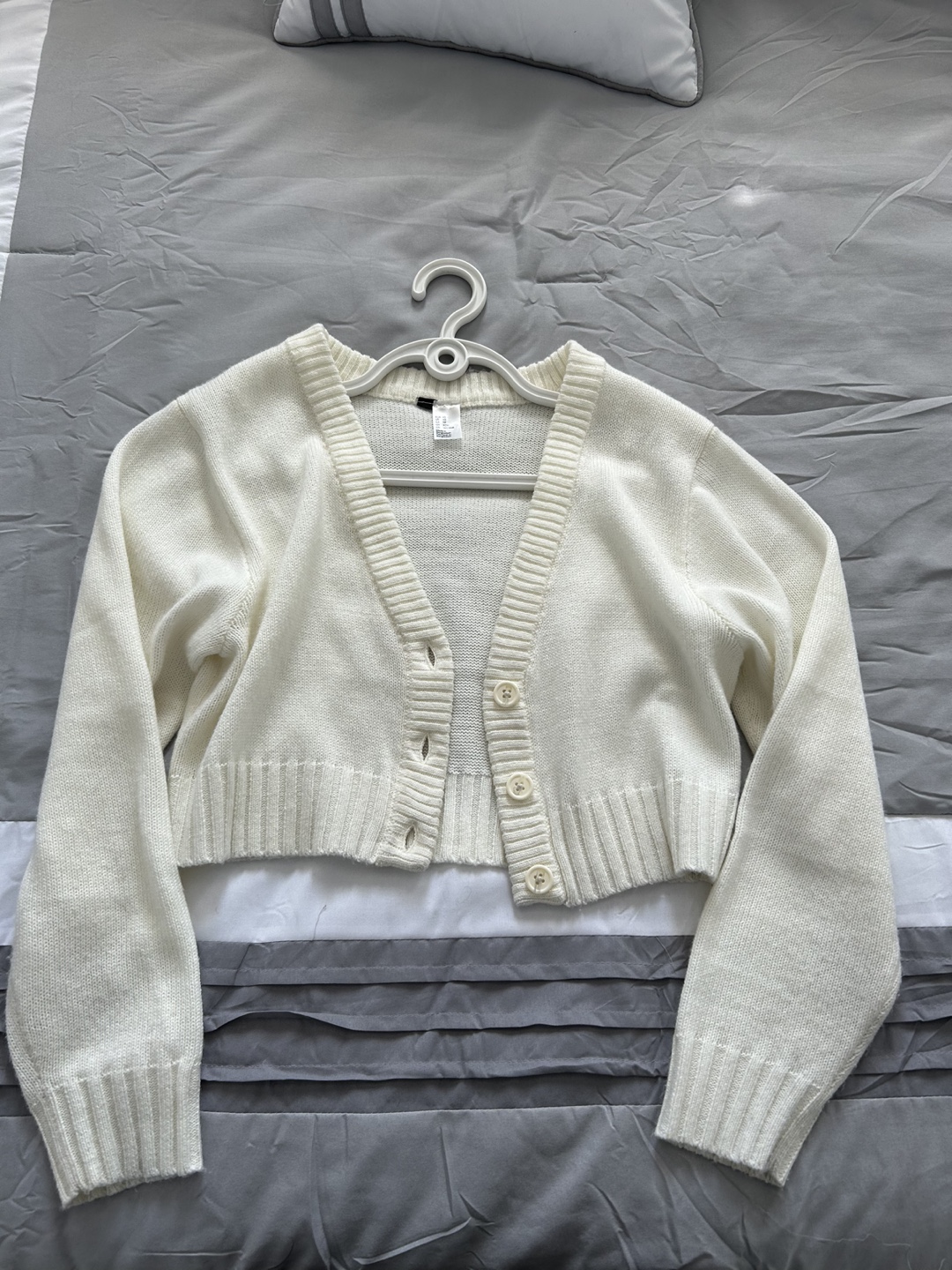 White Cropped Cardigan
