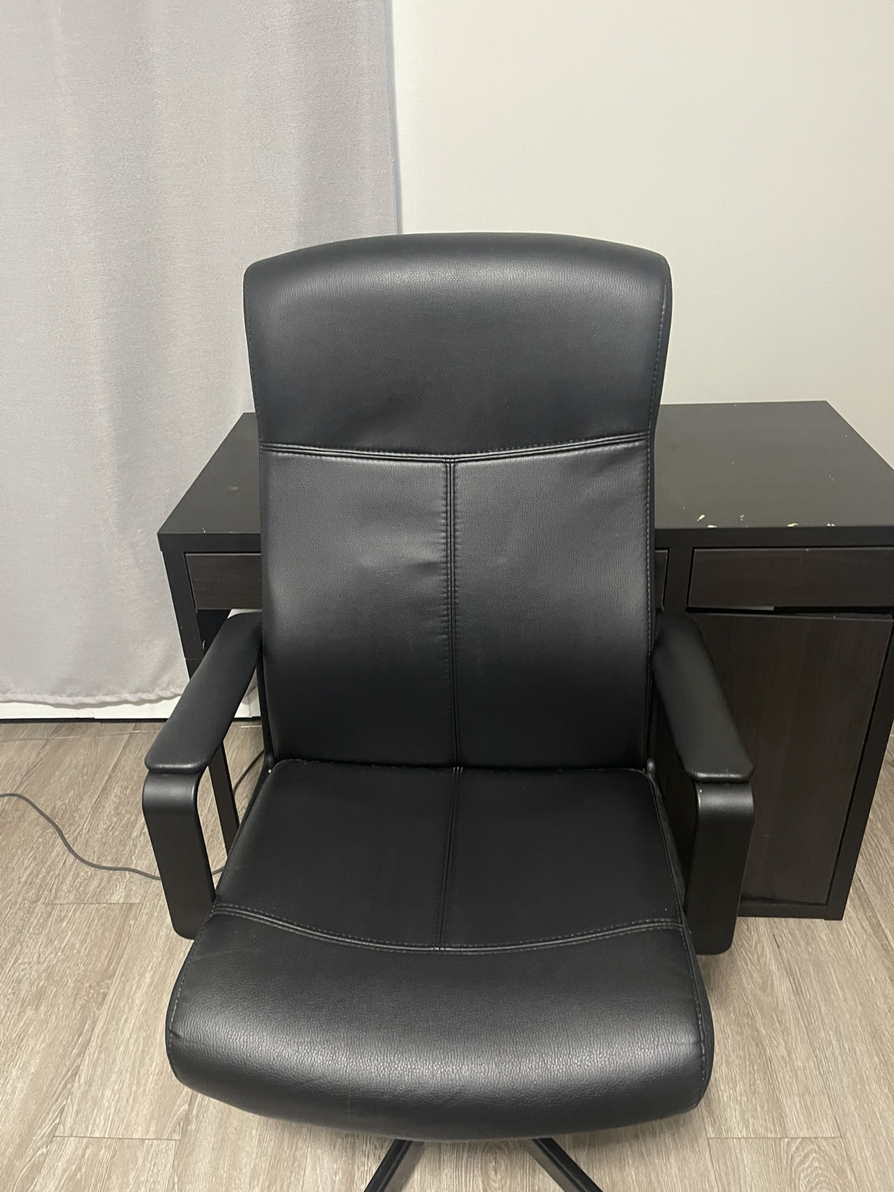 Black IKEA Desk and Office Chair