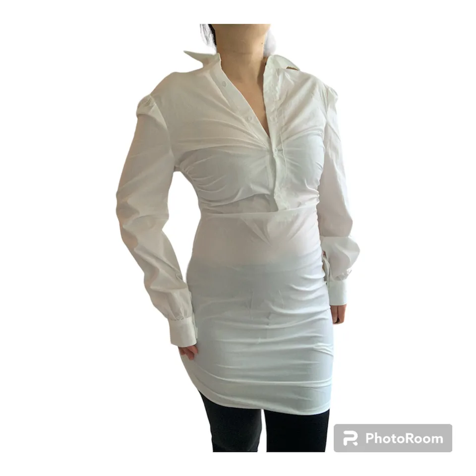 Ruched Side Fitted Shirt Dress image indicator(7)