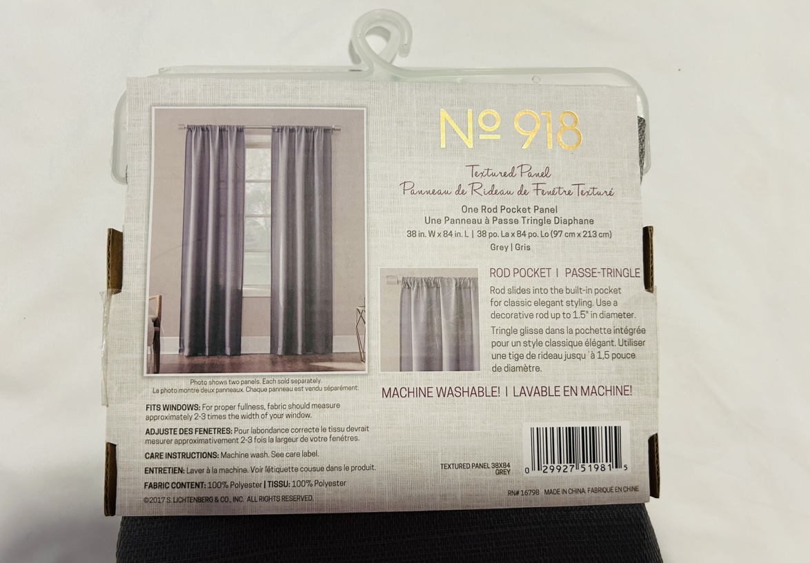 Grey Textured Curtain Panels - 84" - photo 4