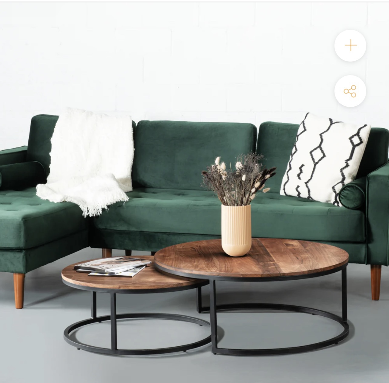 Round Nesting Coffee Table Set